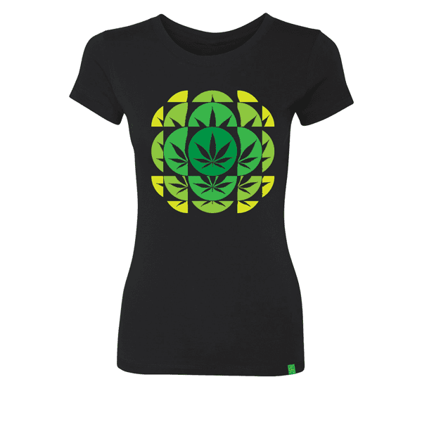 Women Kaleidoscope design -Black Tee