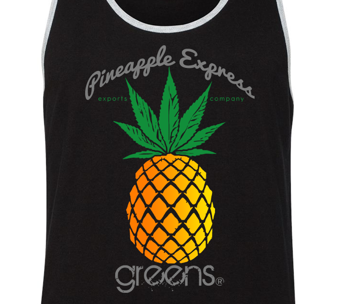 greensbrand Pineapple express design tanktop closeup