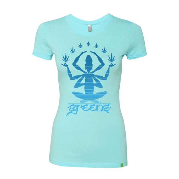 greensbrand girls meditate design cancun blue t-shirt