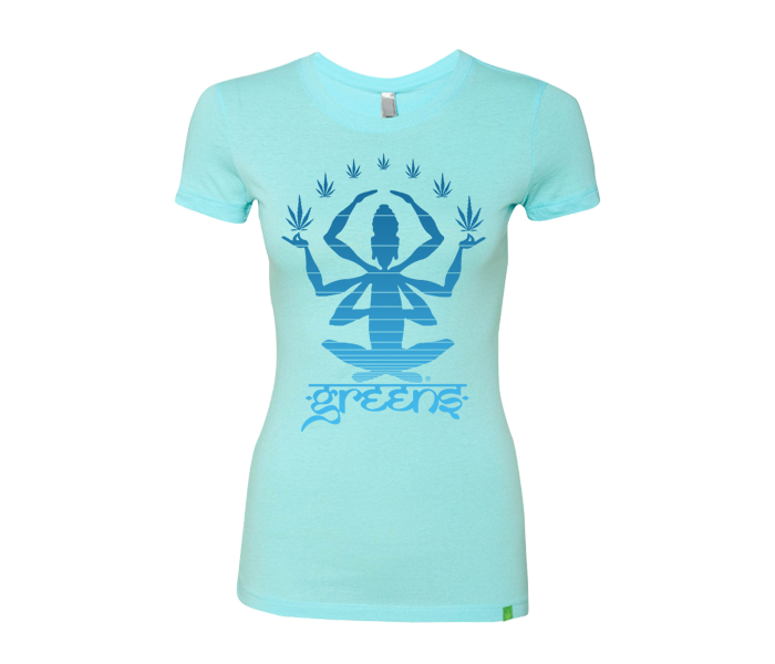 greensbrand girls meditate design cancun blue t-shirt