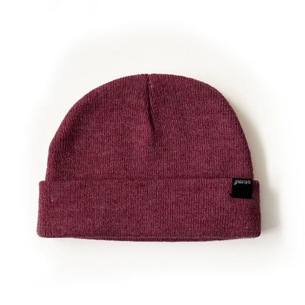 The Skully Cuff Knit Beanie -Heather Cardinal