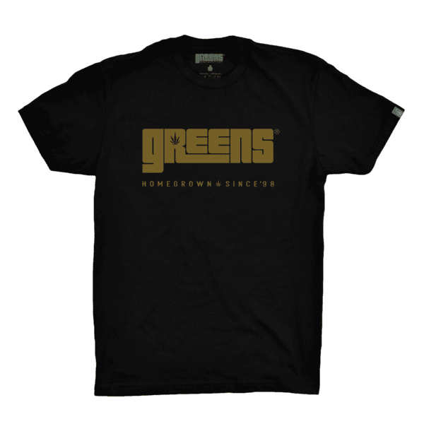 Tagline Logo design -Gold on Black T-shirt