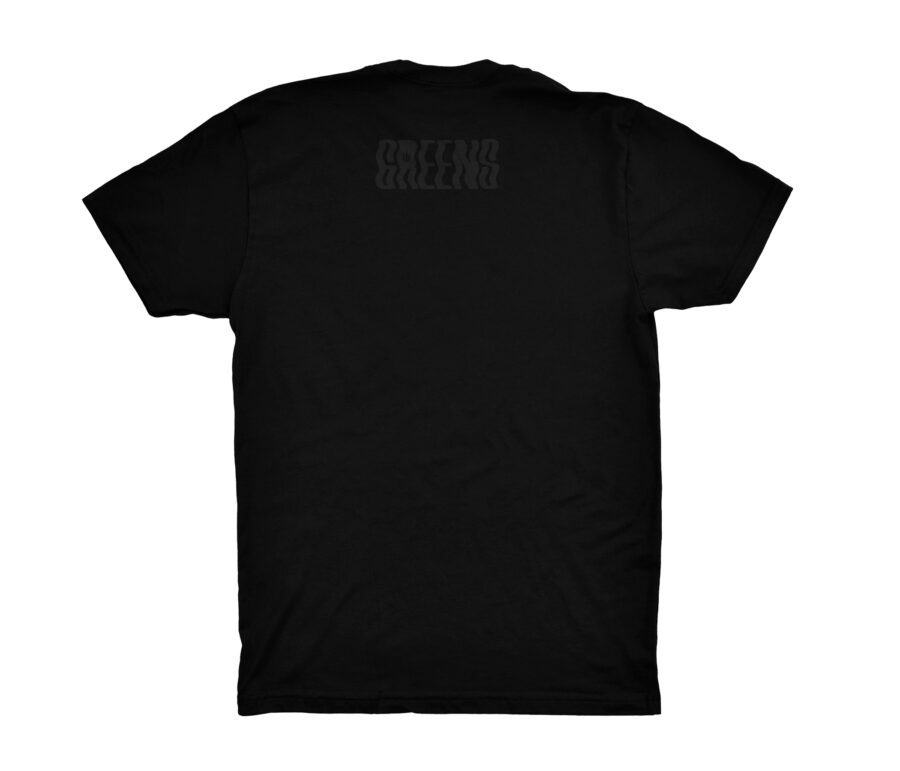 greens brand The Vapors design -Black T-shirt back