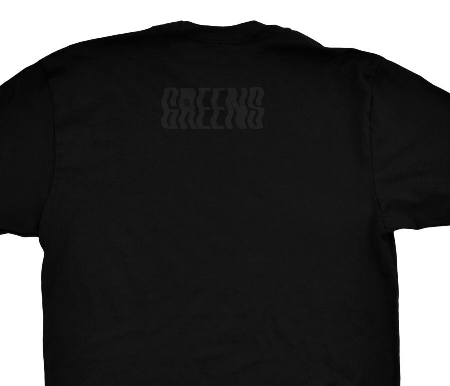 greens brand The Vapors design -Black T-shirt back details
