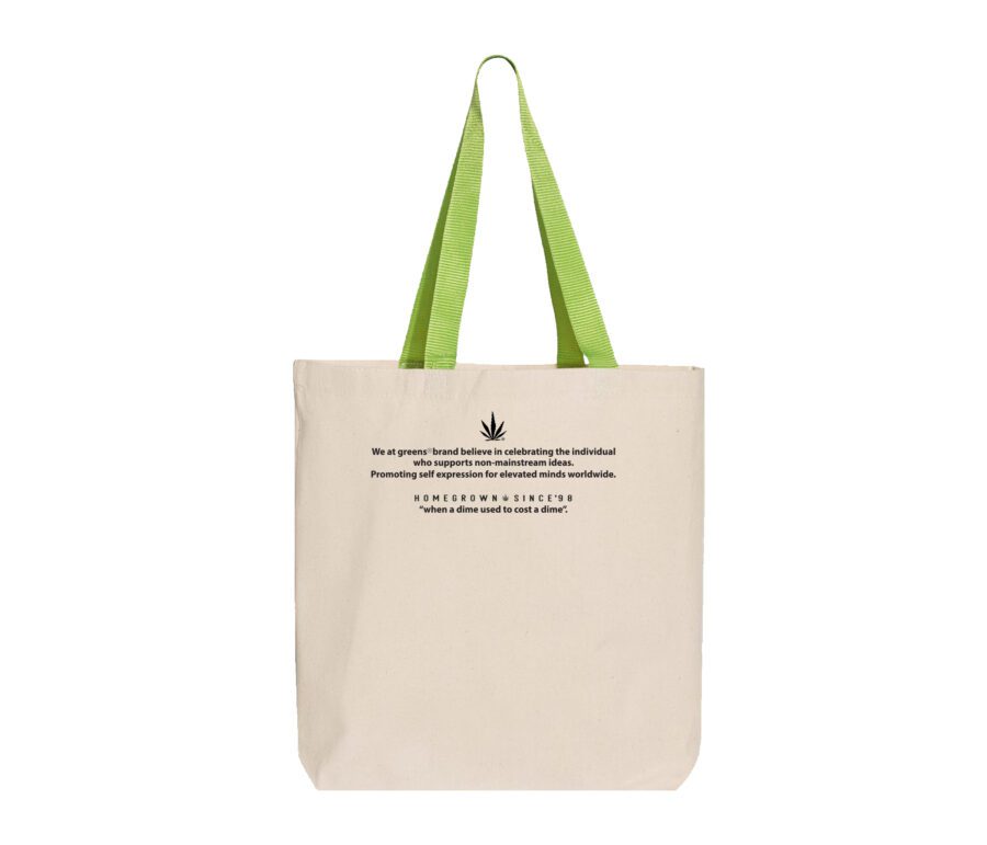 Illuminate design -Natural/Lime Tote Bag - Image 3